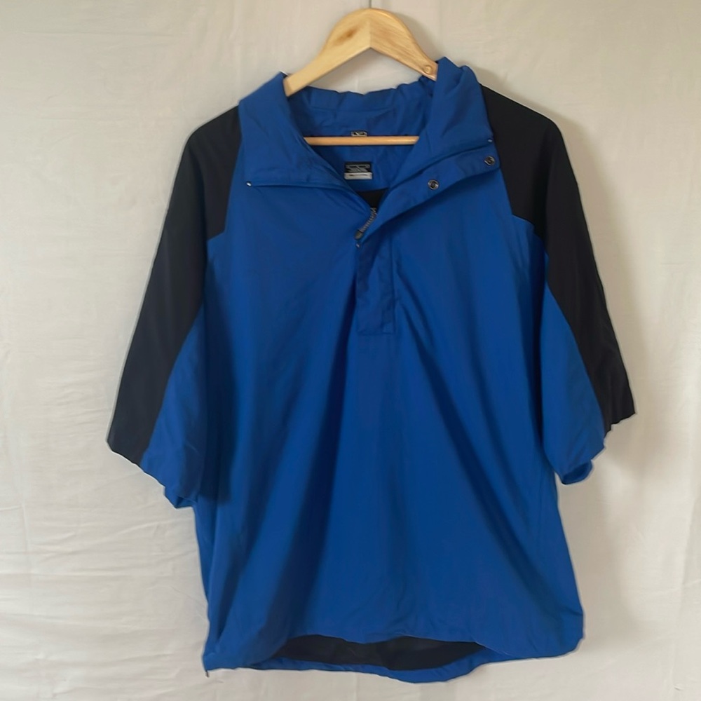 Nike Golf Fit Storm windbreaker short sleeve jacket size large blue & black